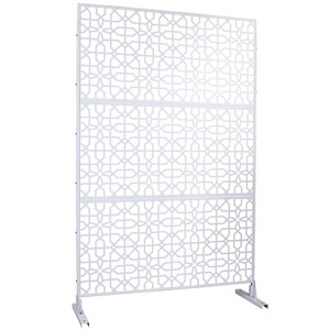DSVIMOY Outdoor & Indoor Privacy Screen, Freestanding Decorative Privacy Screen for Deck Balcony Patio, White, 48"*76"*16" - 1 of 4