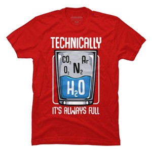 Men's Design By Humans The Glass Is Always Full By tranbabaolam1 T-Shirt - 1 of 4