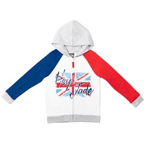 Lyrics by Lennon and McCartney Fleece Zip-Up Hoodie Blue/Gray - 1 of 4