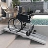 HOMCOM Textured Aluminum Folding Wheelchair Ramp, Portable Threshold Ramp, for Scooter Steps Home Stairs Doorways, Silver - 3 of 4