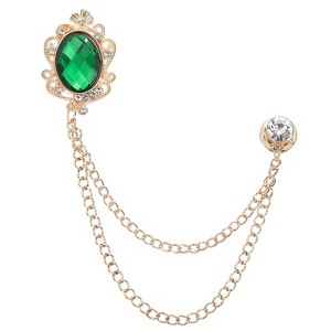 Unique Bargains Men's Rhinestone Flower Design Brooch Pins - 1 of 4