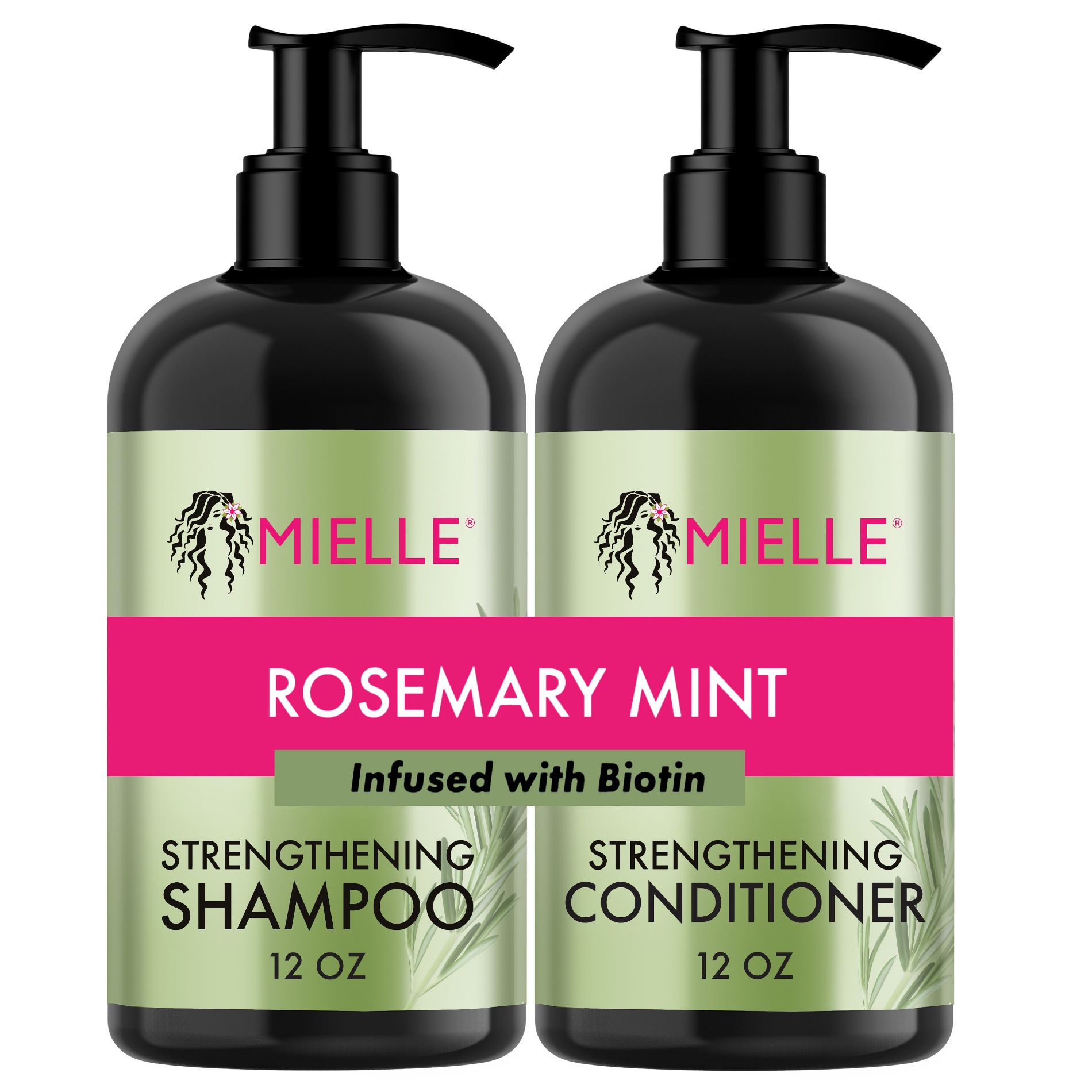 Mielle Organics Shampoo + Conditioner Combo Pack - Rosemary Mint - 2 fl oz