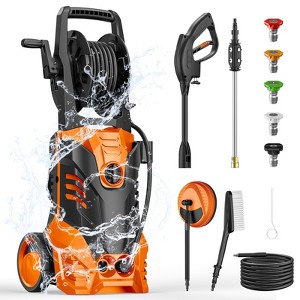 SUGIFT 1800W Electric Pressure Washer, 3500 PSI, 2.4 GPM, 5 Quick-Connect Nozzles, Detergent Selection Dial, Portable with Wheels and Hose Reel - 1 of 4