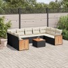 vidaXL Garden Sofa Set Black and Cream - 2 of 4