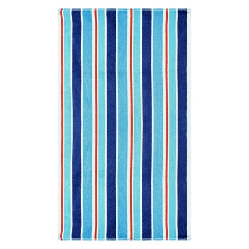 Nautical Stripe Cotton Oversized Reversible Beach Towel Set Of 2 By Blue  Nile Mills : Target