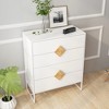 Solid Wood Square Shape Handle Design Sideboard Storage Cabinet - 3 of 4