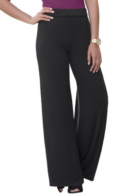 Jessica London Women's Plus Size Everyday Wide Leg Pant, 30/32 - Chocolate