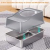 Fully Enclosed Stainless Steel Cat Litter Box with Hollowed, Elevated Lid and Sloped Design, Suitable for Cute Cats - 3 of 4