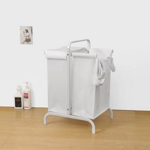 2 Tier Laundry Hamper Double Laundry Hamper 110L Large Oxford Clothes Basket Sorter With Lid Sorting Cards For Bedroom - 1 of 4