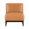 Top Grain Leather Upholstery Solid Wood Accent Chair with Attached Cushions, High-Density Foam Seat and Durable Frame - 2 of 4