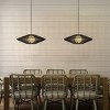 ALOADECOR 1 Light Modern Black Hand-Woven Rattan Pendant Light Chandelier for High Ceiling Bubble Shade  Pendant Light for Staircase - 2 of 4