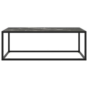 vidaXL Coffee Table Black and transparent - Marble Black 39.4" x 19.7" x 13.8" - 1 of 4