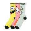 Spongebob Squarepants Big Face Spongebob, Patrick and Squidward Mens Athletic Crew Socks 3 Pack - 3 of 4