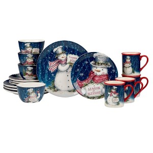 Certified International 16pc Snowman Greetings Dinnerware Set - 1 of 4