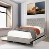 KTMBDW Upholstered Queen Size Platform Bed Frame with 2 Storage Drawers and Trundle, Diamond Stitched Button Tufted - 3 of 4
