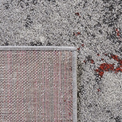 Chic Lodge-Style Adirondack 4' Square Reversible Area Rug in Orange/Grey