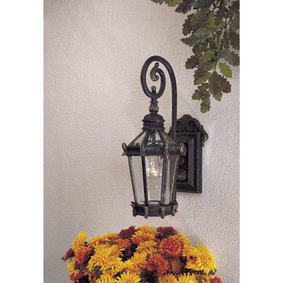 Heritage Gold and Black Outdoor Wall Lantern Sconce with Clear Glass