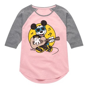 Girls' - Disney - Mickey & Friends Shirt Tail Raglan Graphic T-shirt - 1 of 3