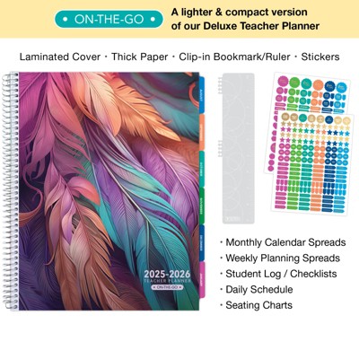 Global Printed Products Lite Teacher AY 2025-2026 Planner - 8.5"x11" (Pastel Peacock)
