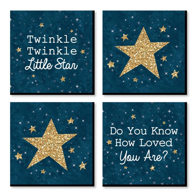 Big Dot of Happiness Twinkle Twinkle Little Star - Kids Room, Nursery & Home Decor - 11 x 11 inches Nursery Wall Art - Set of 4 Prints for baby's room, 1 of 9