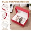 Unique Bargains PU Leather Soft Portable Travel 1 Slot for 2 Watch Storage Case - 3 of 4