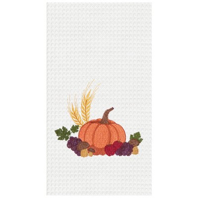 C&F Home Fall Harvest Pumpkin Cotton Waffle Weave Kitchen Towel