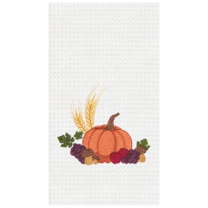 C&F Home Fall Harvest Embroidered Waffle Weave Kitchen Towel Set of 2 - 1 of 2