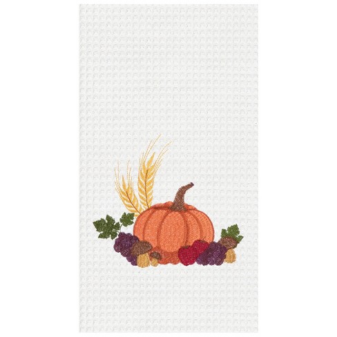 Fall Pumpkins Tea Towel - Autumn Flour Sack Towel - Seasonal