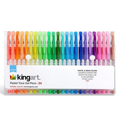 KINGART Gel Pens, Soft Grip, 24 Pastel Tone Colors