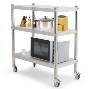 Storage Shelves, 5 Tier Stainless Steel Shelving Organizer, Heavy Duty Garage Shelving Unit, Stable Shelves Organizer for Home, Kitchen,Closet,Office - 1 of 4