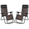 Costway 2PCS Patio Rattan Zero Gravity Lounge Chair Folding Recliner Headrest Mix Grey\Mix Brown - image 2 of 4