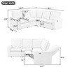 89.7" Linen Upholstery L-Shaped Power Recliner Sectional Sofa with USB Ports for Living Room, Bedroom, Theater Room - 3 of 4