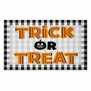 Stupell Industries Trick Or Treat over Gingham Printed Outdoor Door Floor Mat, design by Marcus Prime - 1 of 4