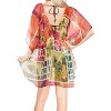 LA LEELA Women's Loose Mini Beachwear Swim Suit Holiday Swimwear Summer Bathing Suit Cover-up Mini Swing Dress - 4 of 4
