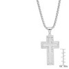 Steeltime Men's stainless steel and simulated diamond cross pendant. Color Options: Silver, Gold - 3 of 4