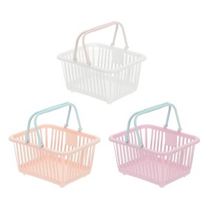 Unique Bargains Plastic Grocery Shopping Toy Organizing Mini Decorative Baskets 6.3" x 3.5" x 5.1" 3 Pcs - 1 of 4
