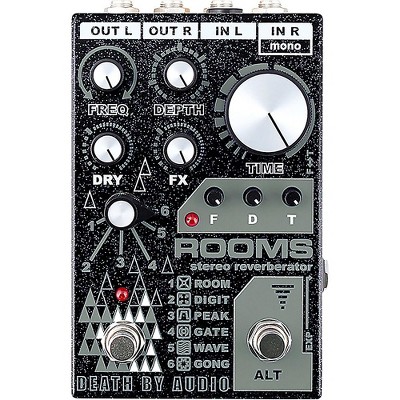 DEATH BY AUDIO Rooms Stereo Reverb Effects Pedal Black Sparkle