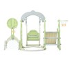 6-in-1 Kids Swing Slide Set, with Basketball Hoops, Soccer Goal & Ring-Toss Game for Indoor Outdoor Backyard Playrooms Playground Activity Center - image 3 of 4