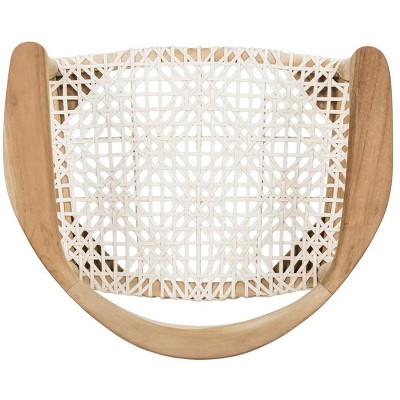 Transitional Light Oak Leather-Woven 25" Arm Chair