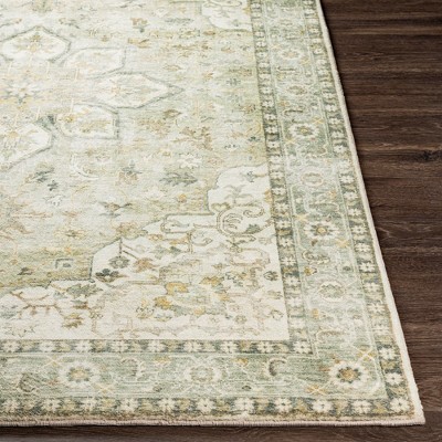 Heiereind 5' x 7'6" Gray and Cream Synthetic Fur Area Rug