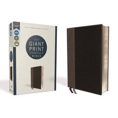 Niv, Giant Print Compact Bible, Leathersoft, Black, Red Letter Edition, Comfort Print - Large Print by  Zondervan (Leather Bound)