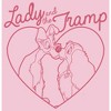 Girl's Lady and the Tramp Pink Nose Kisses T-Shirt - 2 of 4