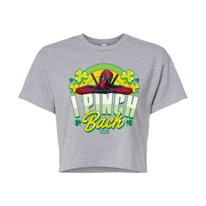Women's - Marvel - St. Patrick's Day I Pinch Back Cropped Graphic T-Shirt - 1 of 4