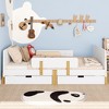 BABYYER Twin Size Bed Frame with Storage Drawers, Solid Wood Platform Bed with Guardrail, Small Shelf and Hooks for Girls and Boys - 2 of 4
