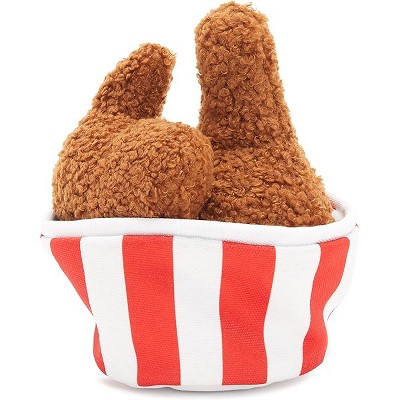 Barkbox 2 in 1 Interactive Plush Dog Toy - Rip and Reveal Toy for Dogs and Puppies - Stimulating Squeaky Pet Toys | Bucket o' Fried Licken