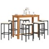 vidaXL Patio Bar Set Outdoor Garden Furniture Solid Wood Acacia and Poly Rattan - Black 6 Piece - 2 of 4