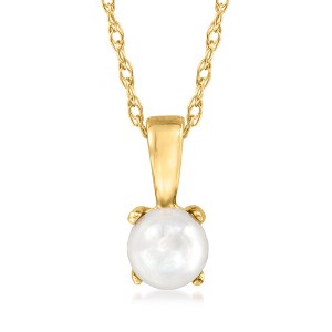 Pure Collection by Ross-Simons 4mm Cultured Pearl Pendant Necklace in 14kt Yellow Gold - 1 of 4