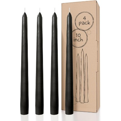 10 inch Taper Candles Set of 4 - Dripless Taper Candles and Unscented Candlesticks - Perfect as Dinner Candles and Household Candles