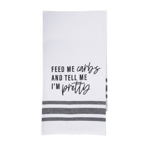 Totalee Gift Feed Me Carbs Tea Towel Cotton White - 1 of 1