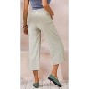 ECUPPER Womens Cotton Cropped Pants Loose Fit Wide Leg Capri Casual Plus Size Elastic Waist Trousers - 3 of 4